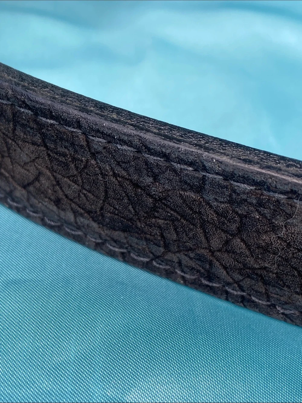 Yoder Leather Company Men's Black Exotic Hippo Leather Belt with Silver Buckle